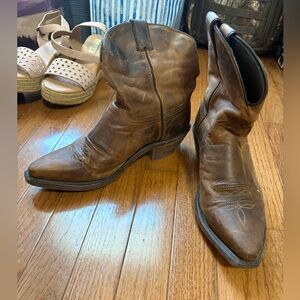 Abilene Boot Co. Brown Leather Western Ankle Boots